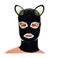 MONNIK Latex Mask Fashion Fetish Hood with White Cat Ears and Rear Zipper for Party Cosplay Halloween Catsuit