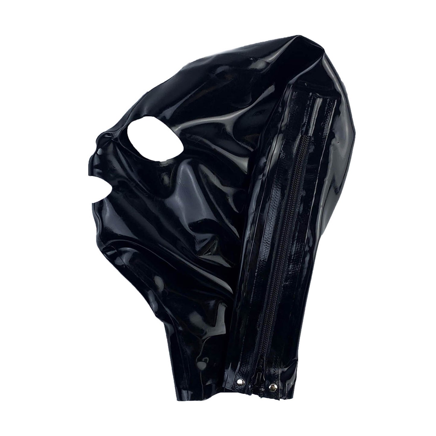 MONNIK Latex Mask Hood Black Open Eyes&mouth for Cosplay Halloween Party Wear Bodysuit