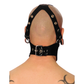 Latex Mask with Eye Coverage Hood and Rear Rivet Handmade for Club Wear Cosplay Warrior Mask