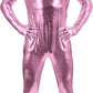 Adult Shiny Metallic Open Eyes and Mouth Zentai Supersuit Costume Spandex One piece Lycra Fabric