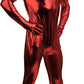 Adult Shiny Metallic Open Eyes and Mouth Zentai Supersuit Costume Spandex One piece Lycra Fabric