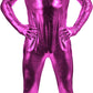 Adult Shiny Metallic Open Eyes and Mouth Zentai Supersuit Costume Spandex One piece Lycra Fabric