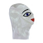 MONNIK Sexy White Latex Mask Rubber Hood Gummi 0.4mm with Rear Zipper Handmade for Party Wear Catsuit