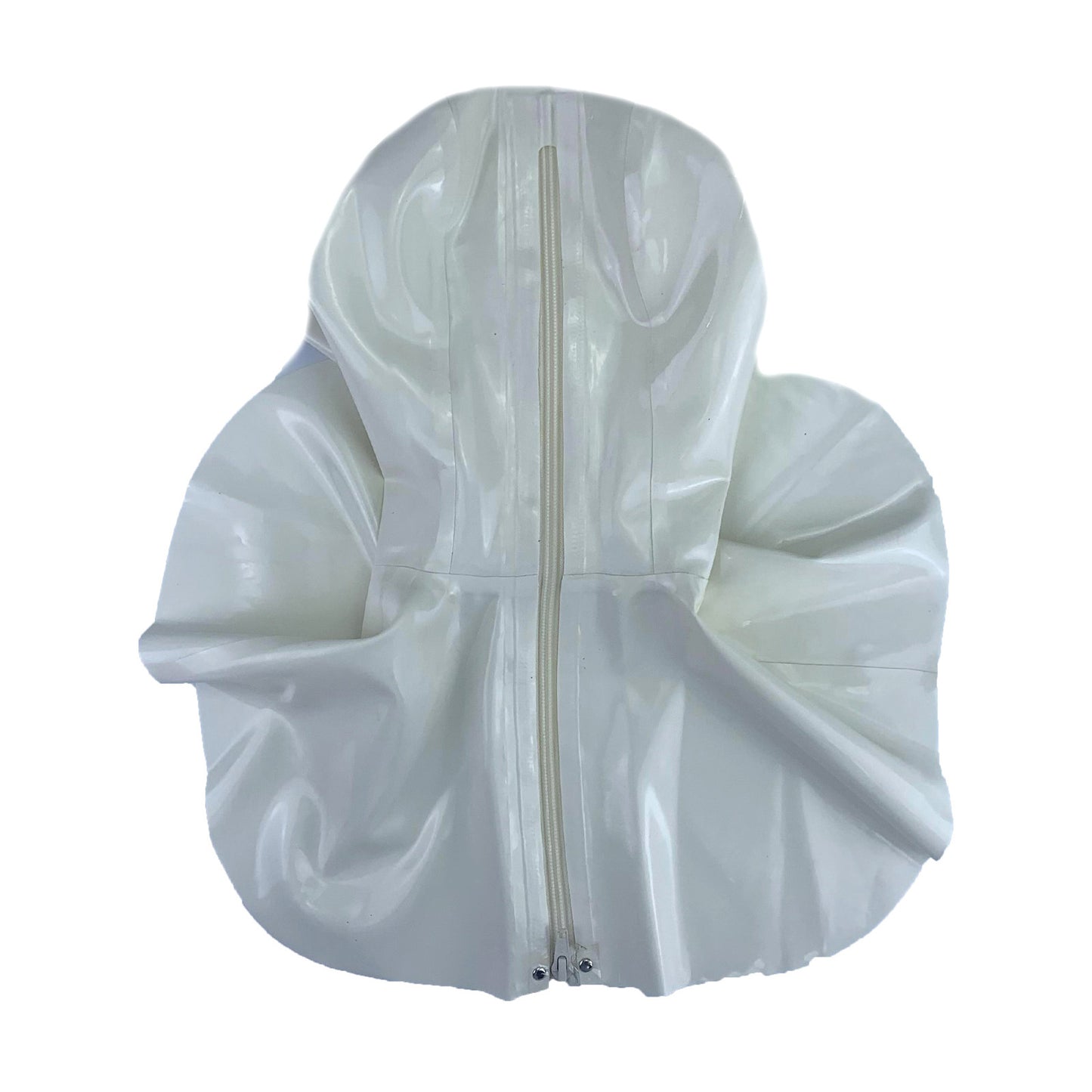 MONNIK Latex mask Realistic Unisex Hood with Zipper and Shawl for Bodysuit Cosplay Clubwear Fetish Catsuit