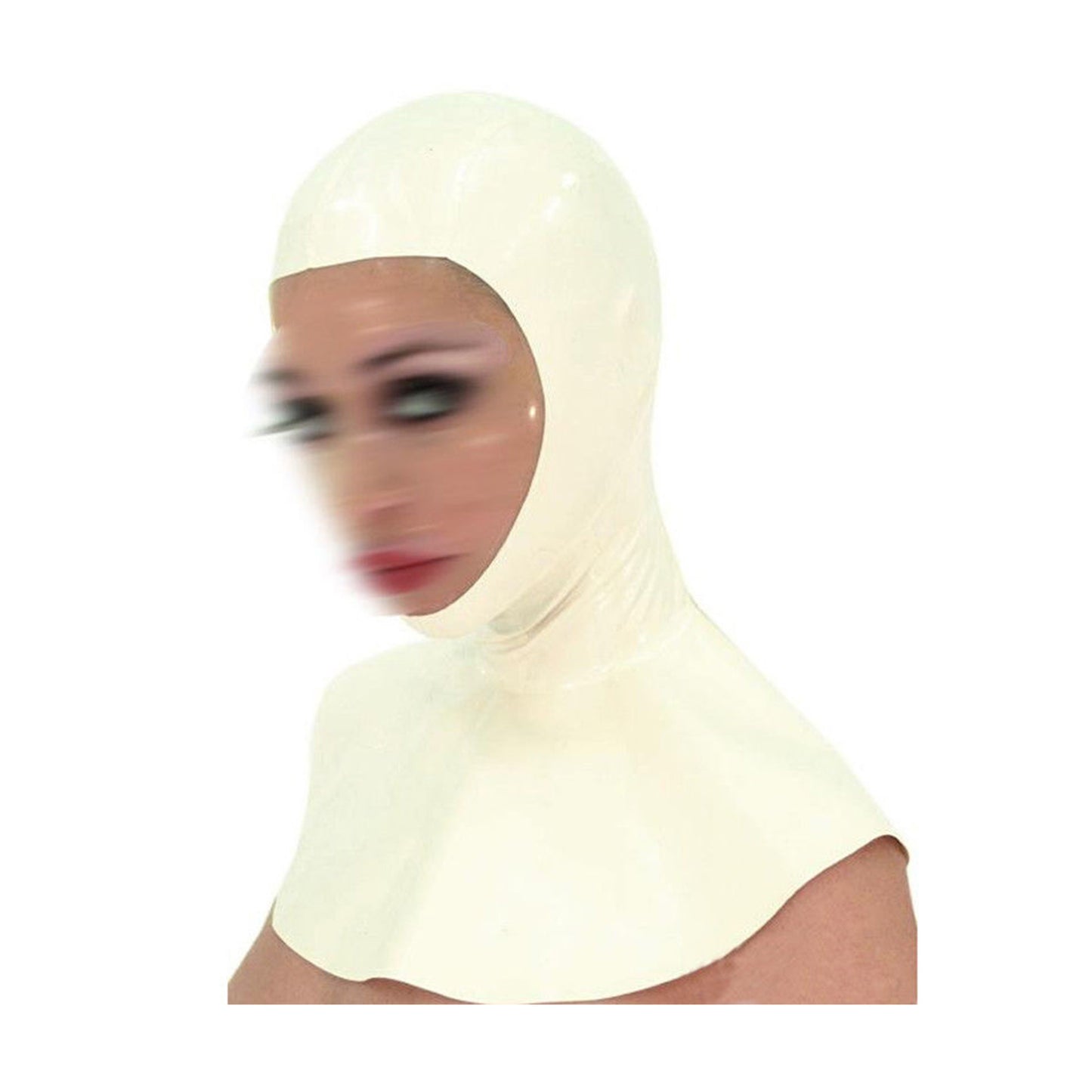 MONNIK Latex mask Realistic Unisex Hood with Zipper and Shawl for Bodysuit Cosplay Clubwear Fetish Catsuit