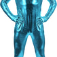 Adult Shiny Metallic Open Eyes and Mouth Zentai Supersuit Costume Spandex One piece Lycra Fabric