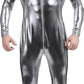 Adult Shiny Metallic Front Zipper Unitard Bodysuit Costume Spandex One piece Lycra Fabric