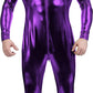 Adult Shiny Metallic Front Zipper Unitard Bodysuit Costume Spandex One piece Lycra Fabric