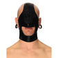 Latex Mask with Eye Coverage Hood and Rear Rivet Handmade for Club Wear Cosplay Warrior Mask