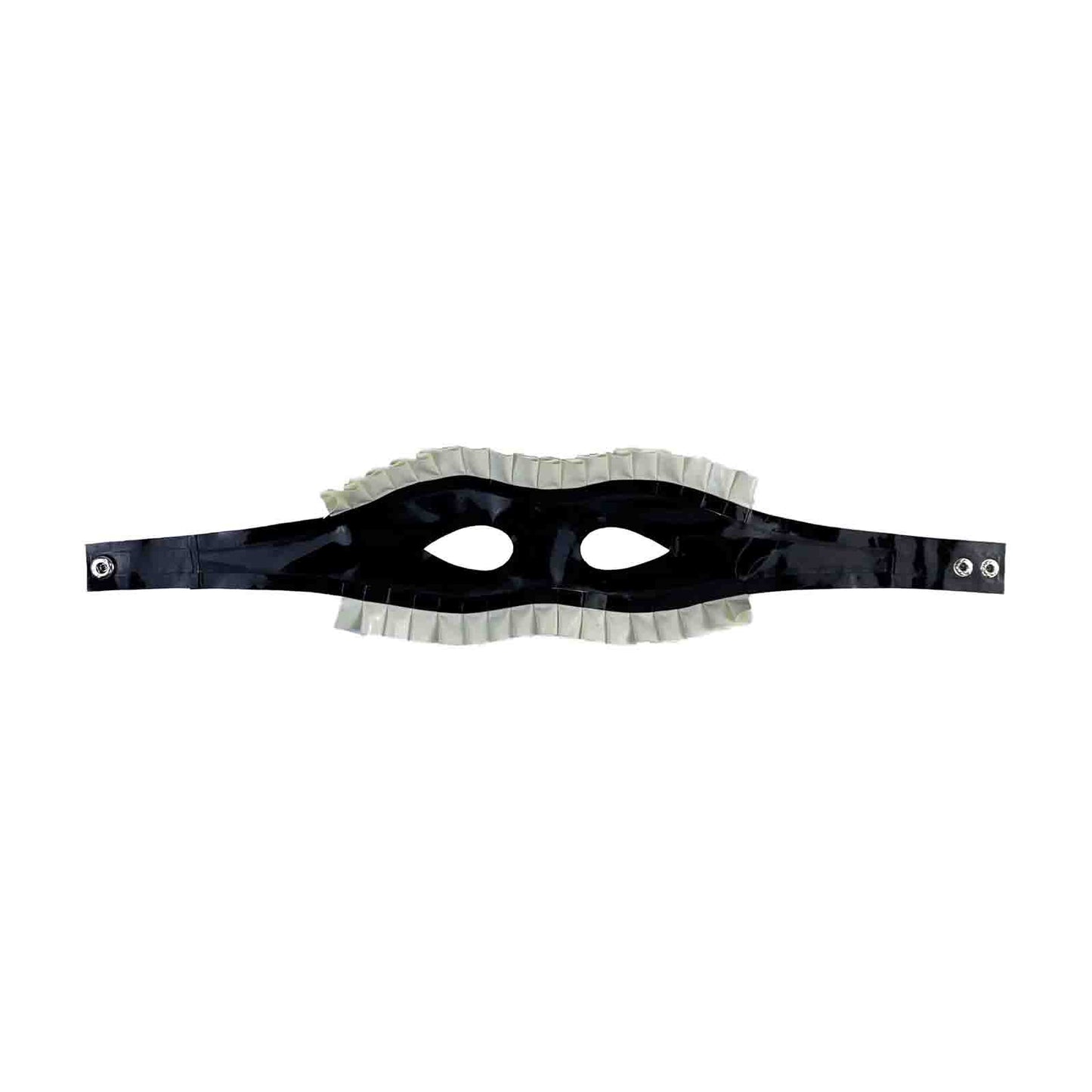 MONNIK Latex Eye Mask with White Lace Edge sexy Unisex Rubber Party Mask cosplay  Handmade for fetish Catsuit party