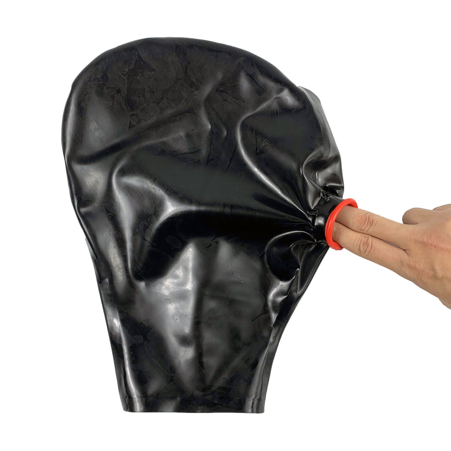 MONNIK Black Latex Mask Rubber Unisex Hood Zipper Handmade Mouth Sleeve Wear for Latex Bodysuit