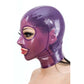 MONNIK Latex Hood Translucent Purple Colors with Trim and Rear Zipper Handmade for Costume Catsuit Cosplay