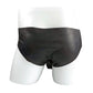 MONNIK Latex Briefs Rubber Sexy Shorts Black Panties with Two Sheath(Condom) Tight for Bodysuit Party Club Underwear