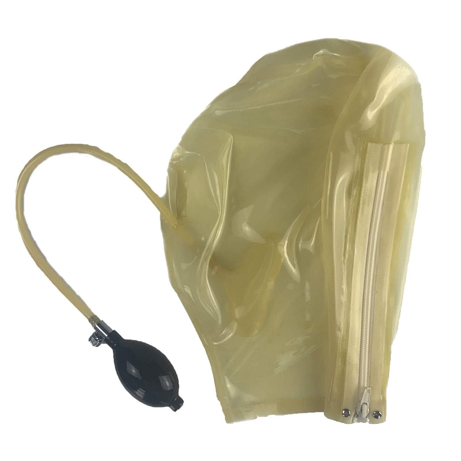 MONNIK Transparent Latex Mask Rubber Seamless Breath Control Hood With  Mouth Air Plug and Zipper Handmade – Monnik Latex