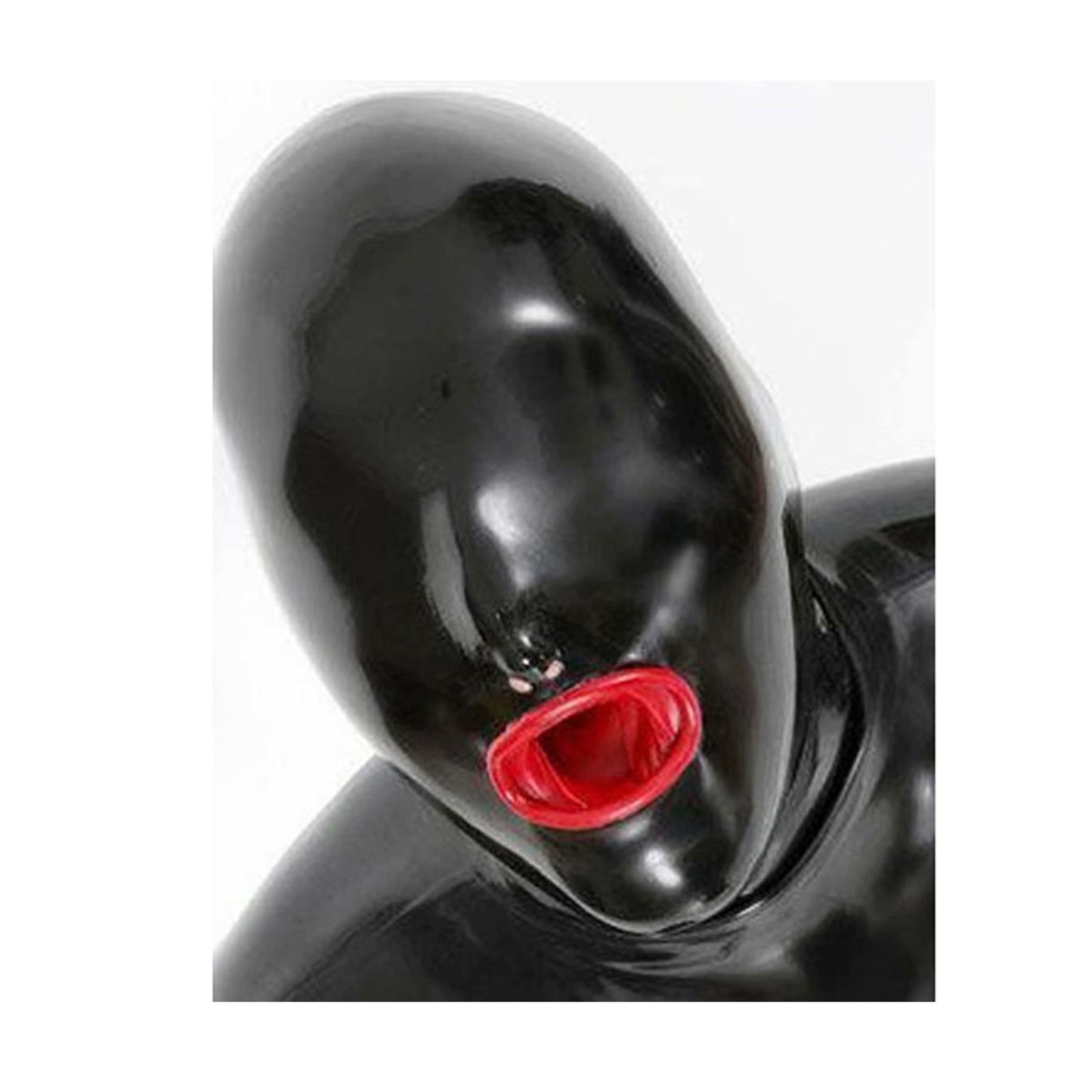 MONNIK Black Latex Mask Rubber Unisex Hood Zipper Handmade Mouth Sleeve Wear for Latex Bodysuit