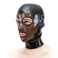 MONNIK Latex Hood Fashion Mask with Detachable Blindfold and Mouth Fold for Bodysuit Fetish Party