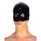 MONNIK Latex Rubber Fashion Mask Hood Black&Transparent with Rear Zipper Handmade for Cosplay Party Wear