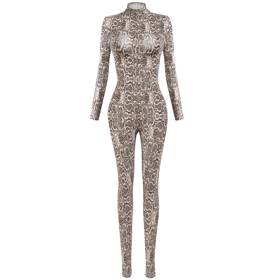 Femme Bodystocking Club Suits High Elasticity Serpentine Long Sleeve Rompers Womens Jumpsuit Zipper Open Crotch Bodysuit Catsuit