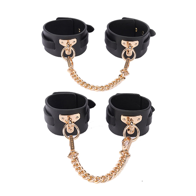 Luxury Bed Bondage Set Genuine leather BDSM Kits Restraint Handcuffs Collar Gag Erotic Sex Toys For Women Couples Adult Games