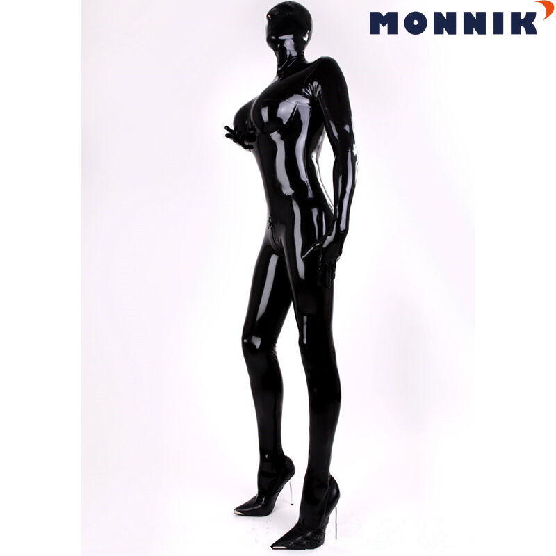 MONNIK latex sexy lingerie Full Cover Latex Zentai Bodysuits Unisex Fetish Rubber Jumpsuit Club Wear Unique