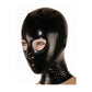 MONNIK Black Latex Mask Open Eyes&Nostrils Unisex Hood with Back Zipper Handmade for Costume Bodysuit