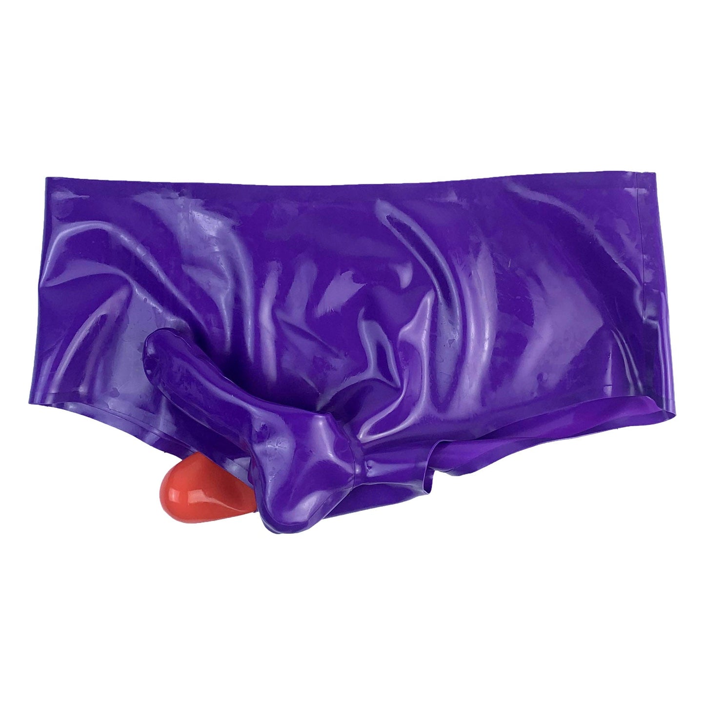 MONNIK Latex Shorts Briefs Rubber Underwear Purple Shorts Tight with Two Condom for Bodysuit Fetish Party Club wear