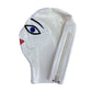 MONNIK Sexy White Latex Mask Rubber Hood Gummi 0.4mm with Rear Zipper Handmade for Party Wear Catsuit