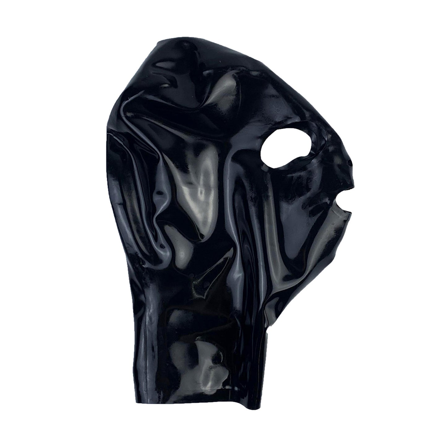 MONNIK Realistic Black Latex Mask Rubber Unisex Hood Open Eyes&Mouth Unique Sexy Wear for Party Catsuit Party