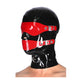 MONNIK Latex Mask Fetish Hood Full Cover with Red Eyes&Mouth Cover with Rear Zipper for Bodysuit Cosplay