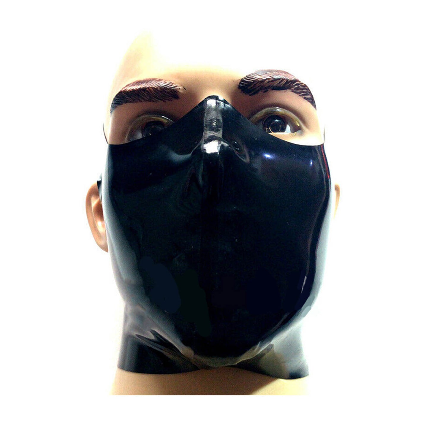 MONNIK Latex Fashion Mask Cross Mouth Cover Hood Handmade for Catsuit Cosplay Fetish Accessories