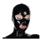 MONNIK Latex Women's Mask with Zipper Role Play Fetish Rubber Hood for Bodysuit Club Wear Party