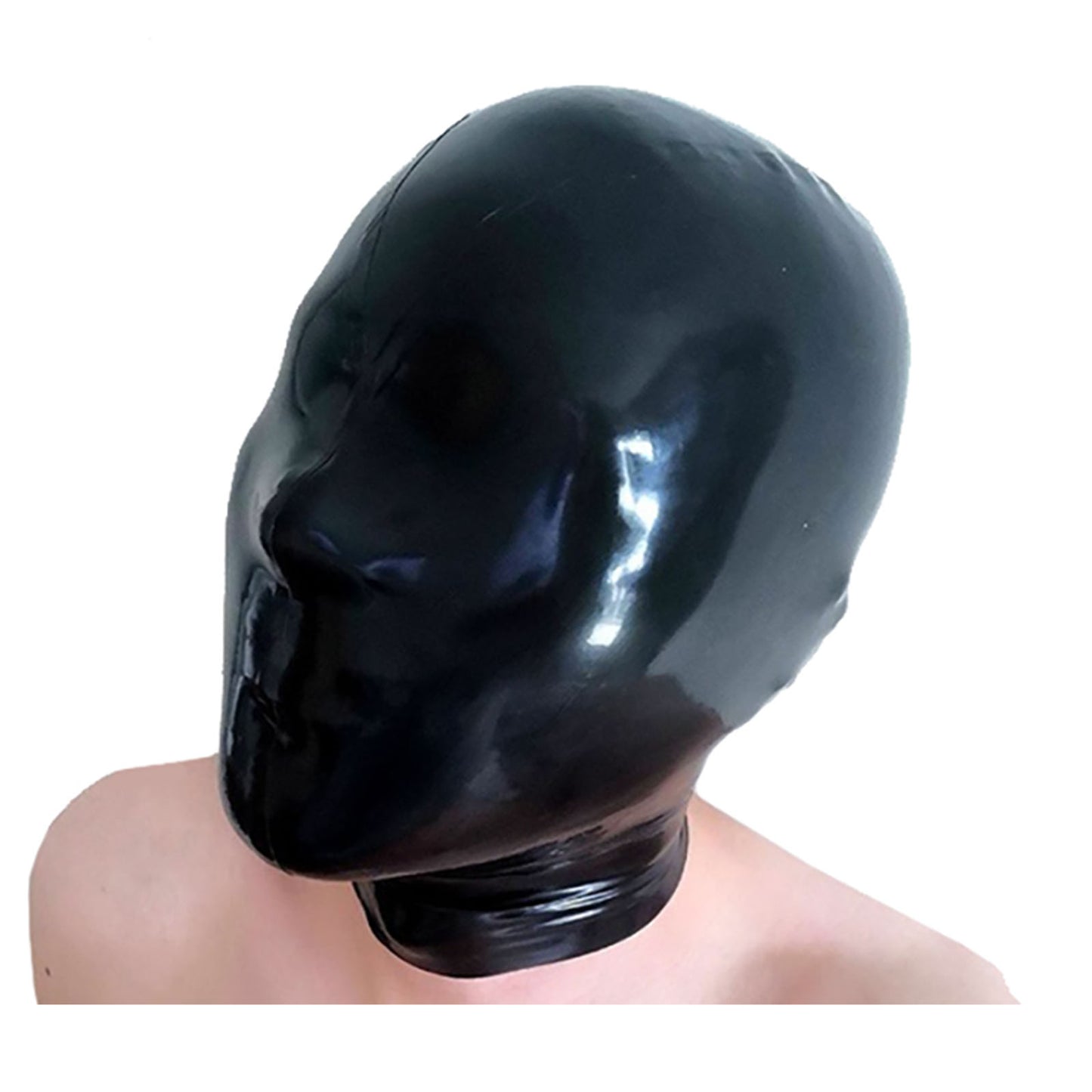 MONNIK Full Cover Latex Mask Rubber Unisex Hood Open Nostril with Rear Zipper Handmade for Bodysuit Fetish Party