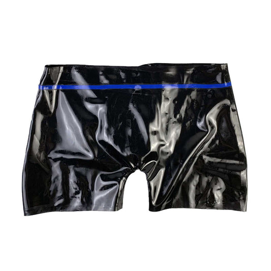 MONNIK Boxer Shorts Latex Tight Underpants with Front Penis Hole Ring Sexy Briefs Tight Underwear for Party Bodysuit