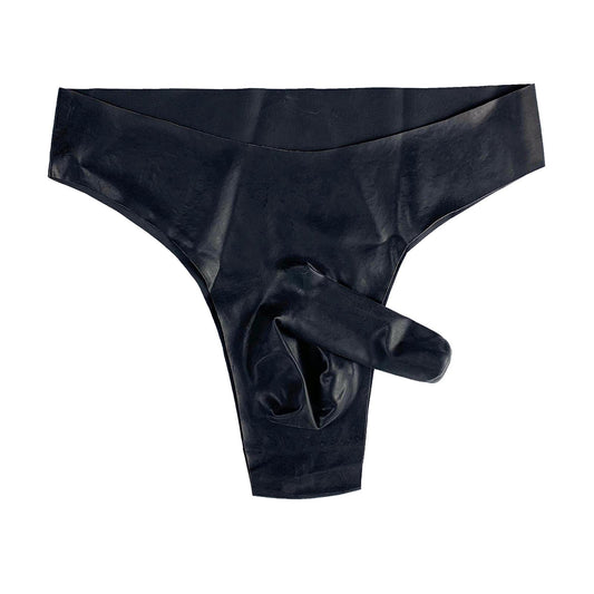 MONNIK Latex Thong Underwear Briefs with Tight 16cm Sleeve G-string Underpants for Party Clubwear Fetish Gay Play