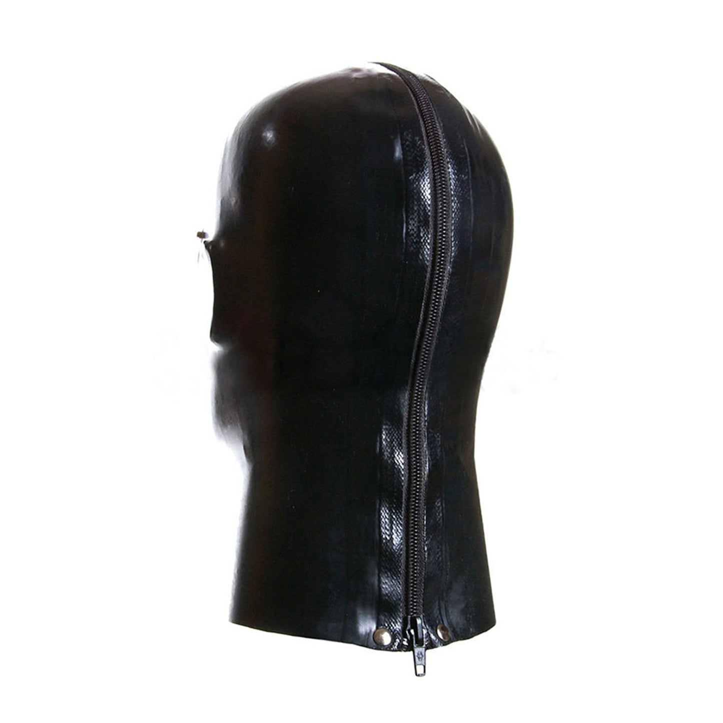 MONNIK Latex Mask Hood with Mirror Eyes and Mouth Open Style Two color splicing for Fetish Latex Bodysuit Party