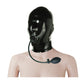 MONNIK Fetish Latex Mask Hood Open Nose with Mouth Cuffs Inflatable Expanding Restraint for Party Clubwear Catsuit