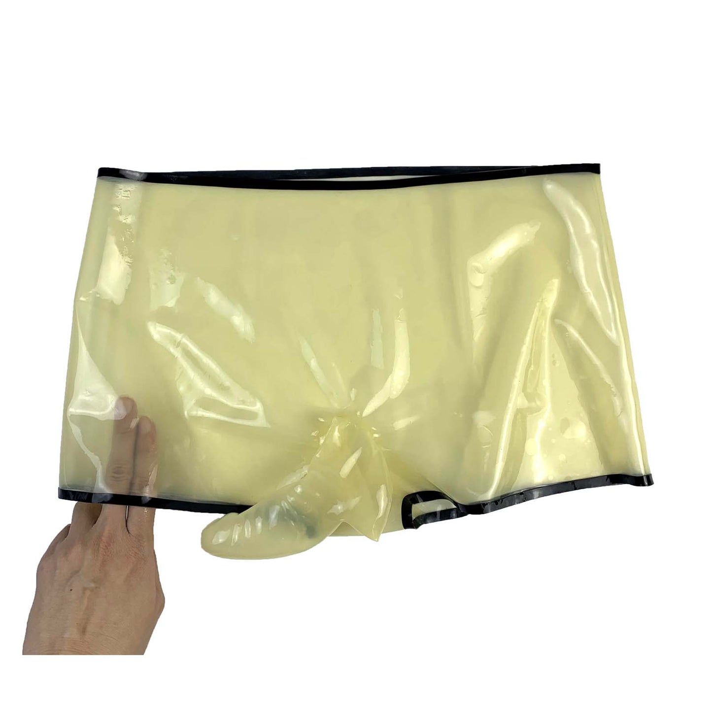 MONNIK Latex Boxer Breifs Tight Underwear with 18cm Sheath Stretch Panties Shorts for Party Club Wear Bodysuit 0.4mm